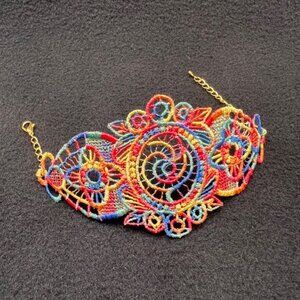 Homemade Multicolored Lace Bracelet